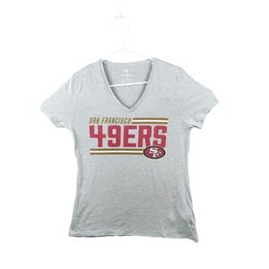 San Francisco‎ 49ers T Shirt Womens Fanatics V Neck Gray Medium NFL Football